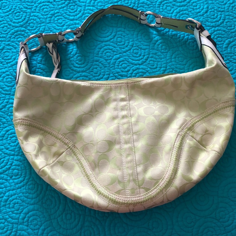 Lime green coach bag